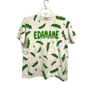 Punyus Edamame Japanese Streetwear T-shirt‎ Women Size 3 White Illustrated Rare